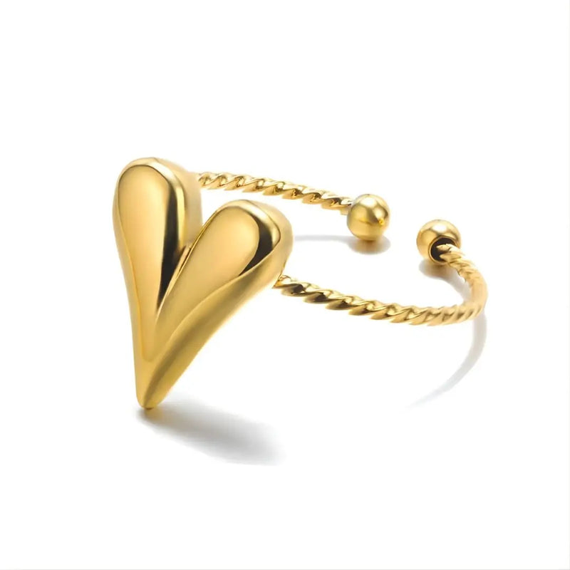Anel Dourado Feminino Modelo Herz 1