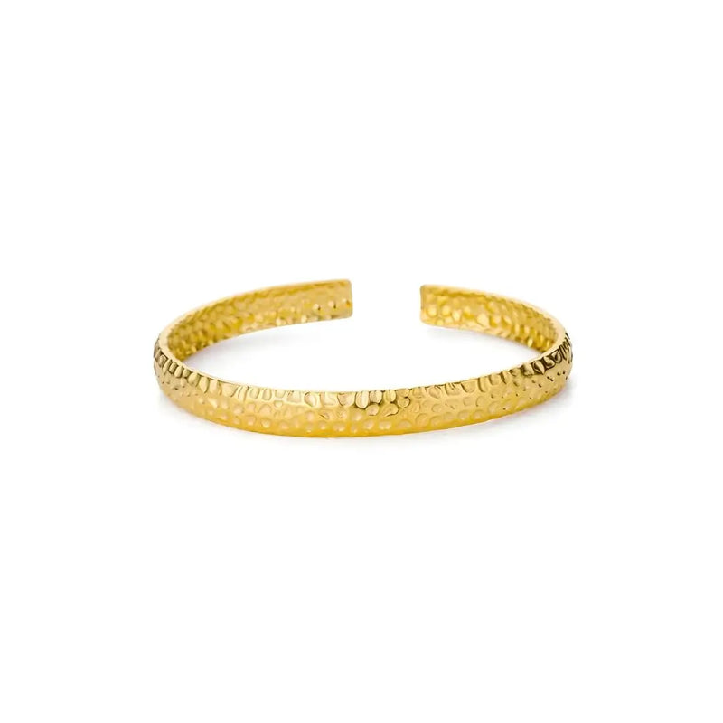 Bracelete Dourado Modelo Aurea Fundo Branco
