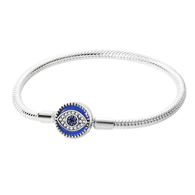 Pulseira de Prata Modelo Olho Grego fundo branco