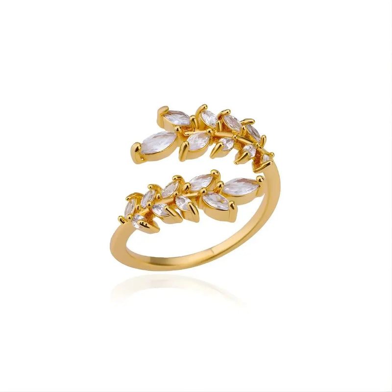 Anel Dourado Feminino Modelo Bloom 1