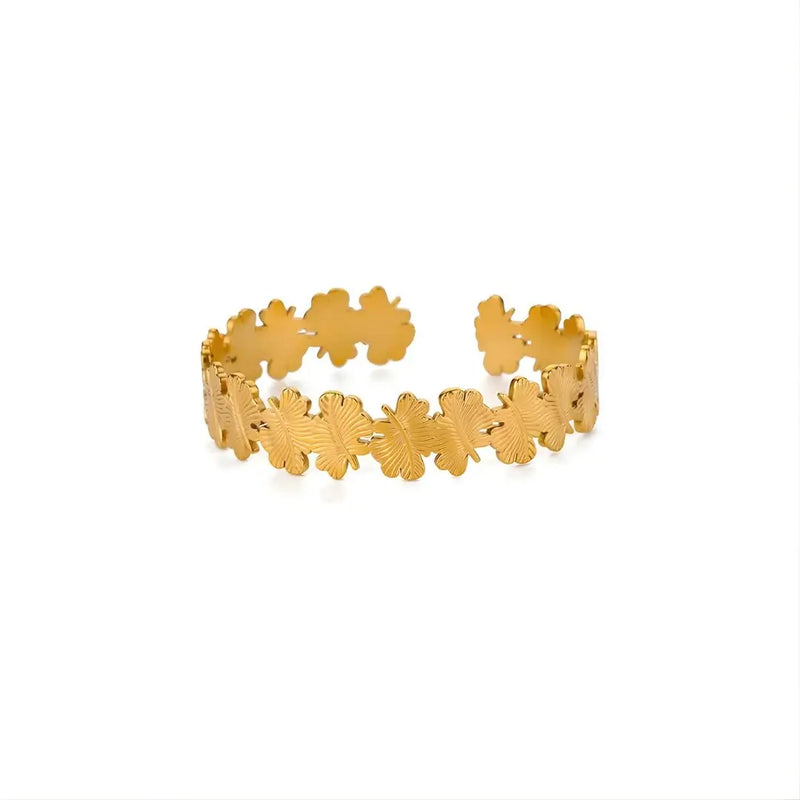 Bracelete Dourada Modelo Leafs fundo branco