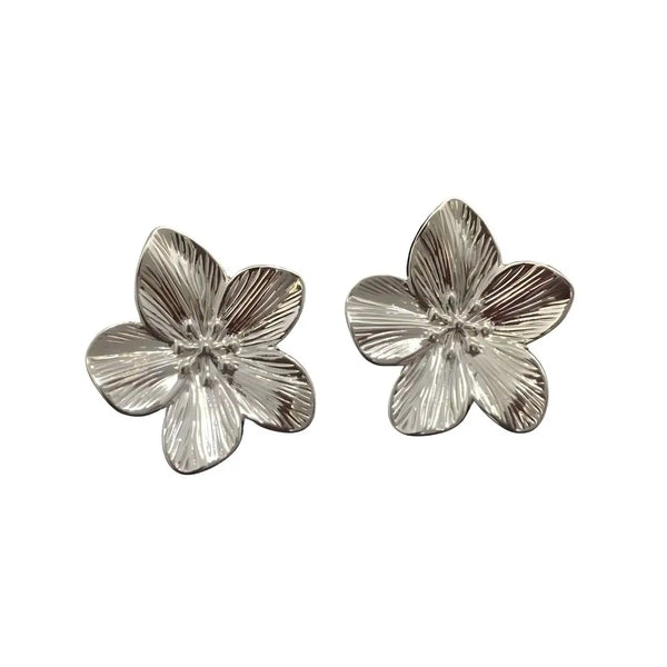 Brinco Aço Inoxidável Modelo Flor Silver