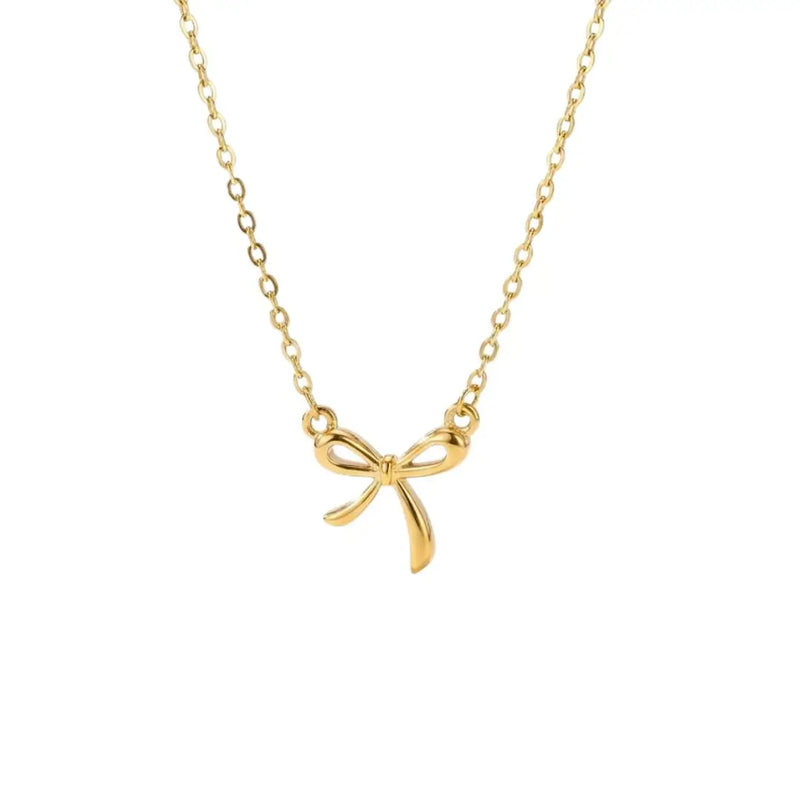 Colar Dourado Modelo Laco Aura Fundo Branco