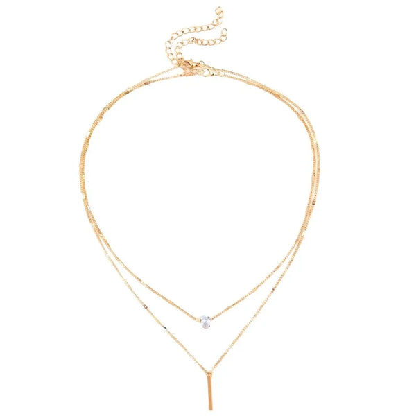 Colar Feminino Dourado Modelo Gota