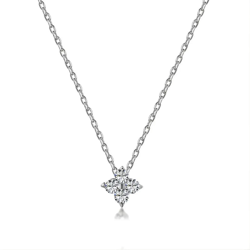 Colar de aco Inoxidavel Quatro Folhas fundo branco