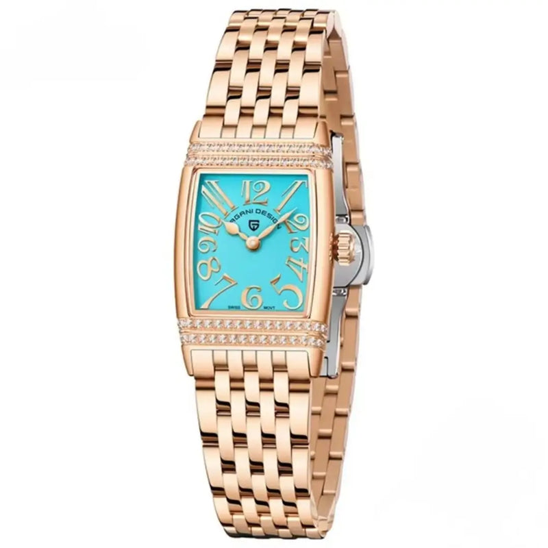 Relogio Feminino Rose Gold Blue 