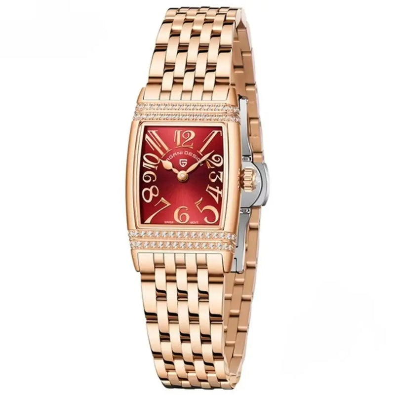 Relogio Feminino Rose Gold Red 2